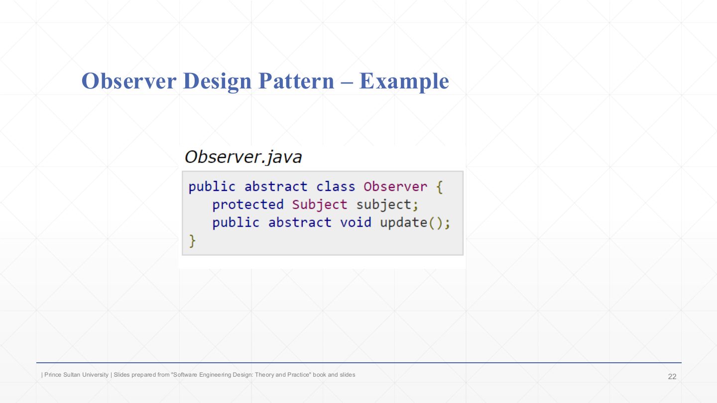 Slide 22: Observer Example: Observer.java