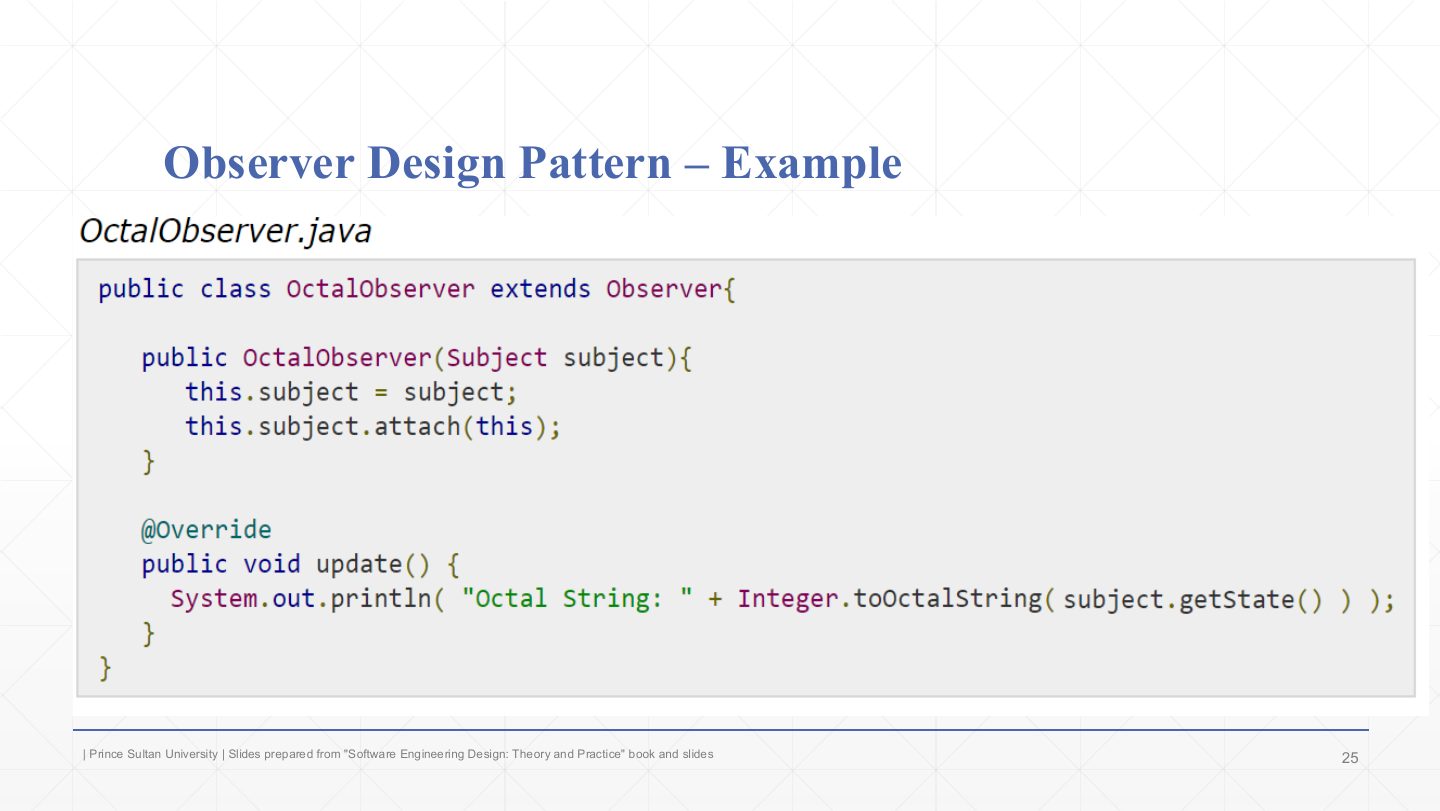 Slide 25: Observer Example: OctalObserver.java