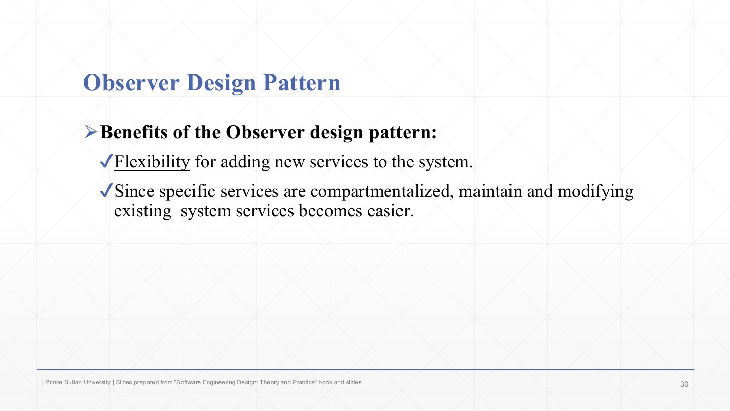 Slide 30: Observer Design Pattern