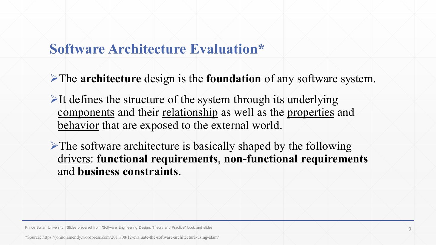 Slide 3: Software Architecture Evaluation*