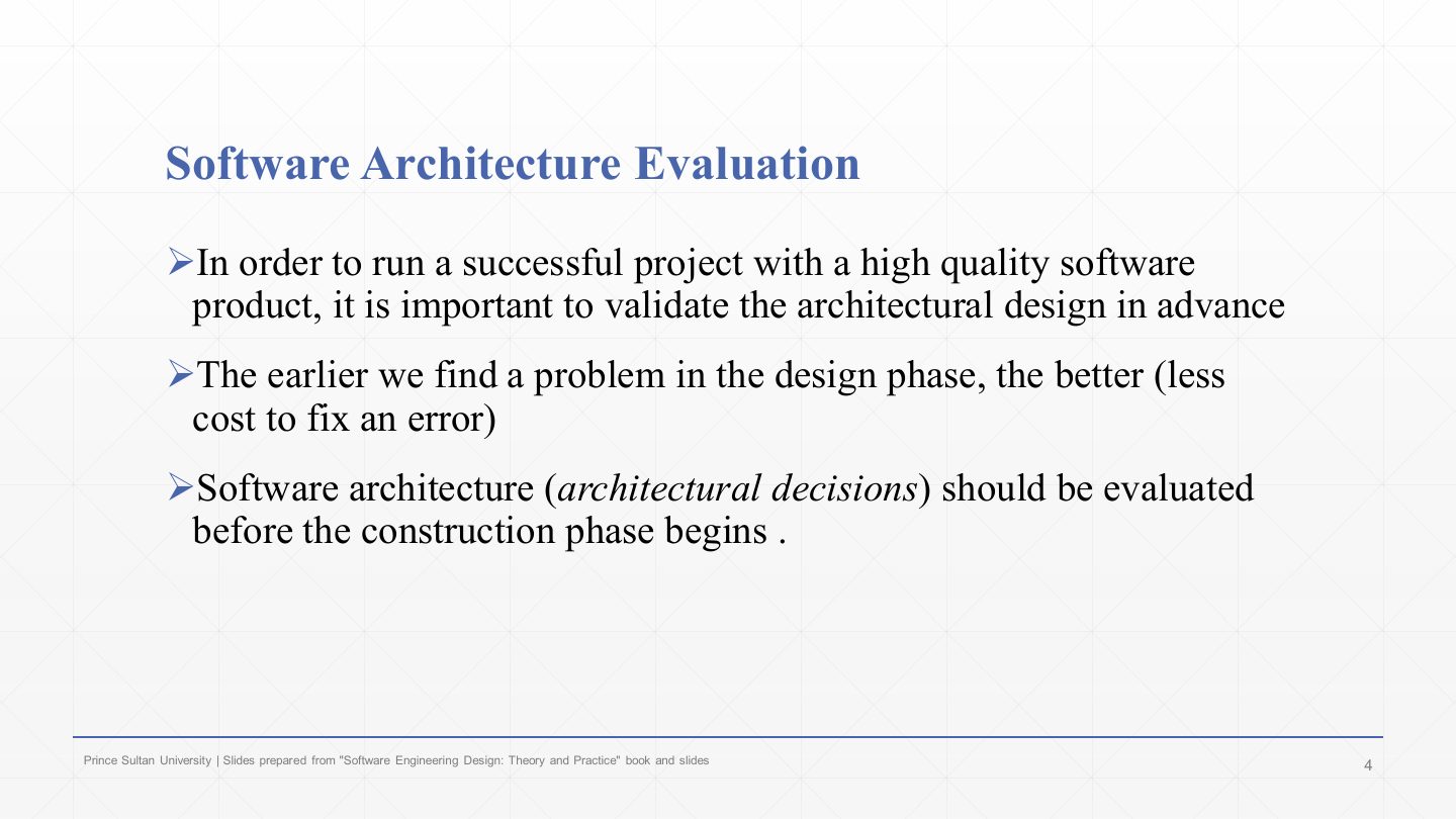 Slide 4: Software Architecture Evaluation