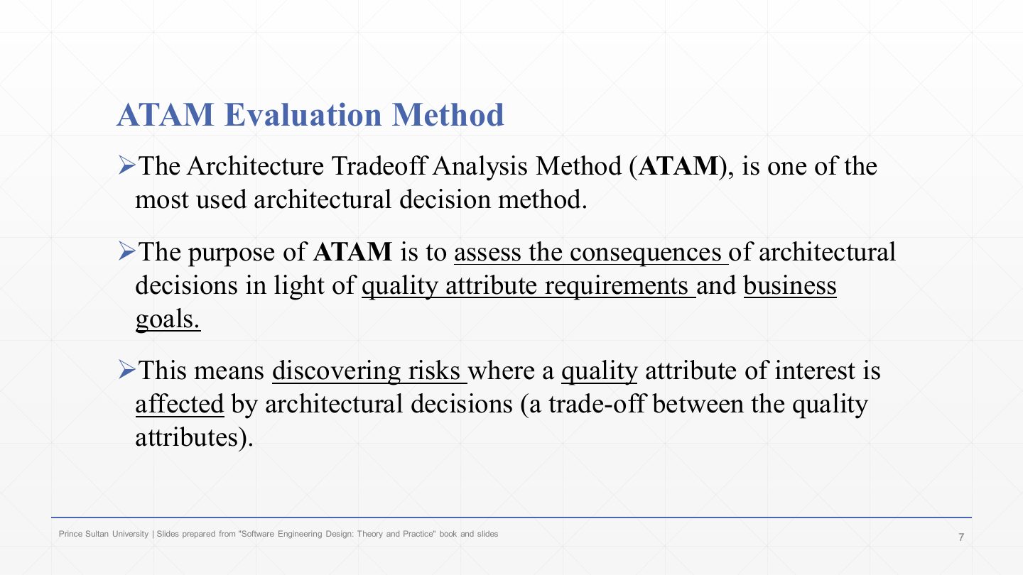 Slide 7: ATAM Evaluation Method