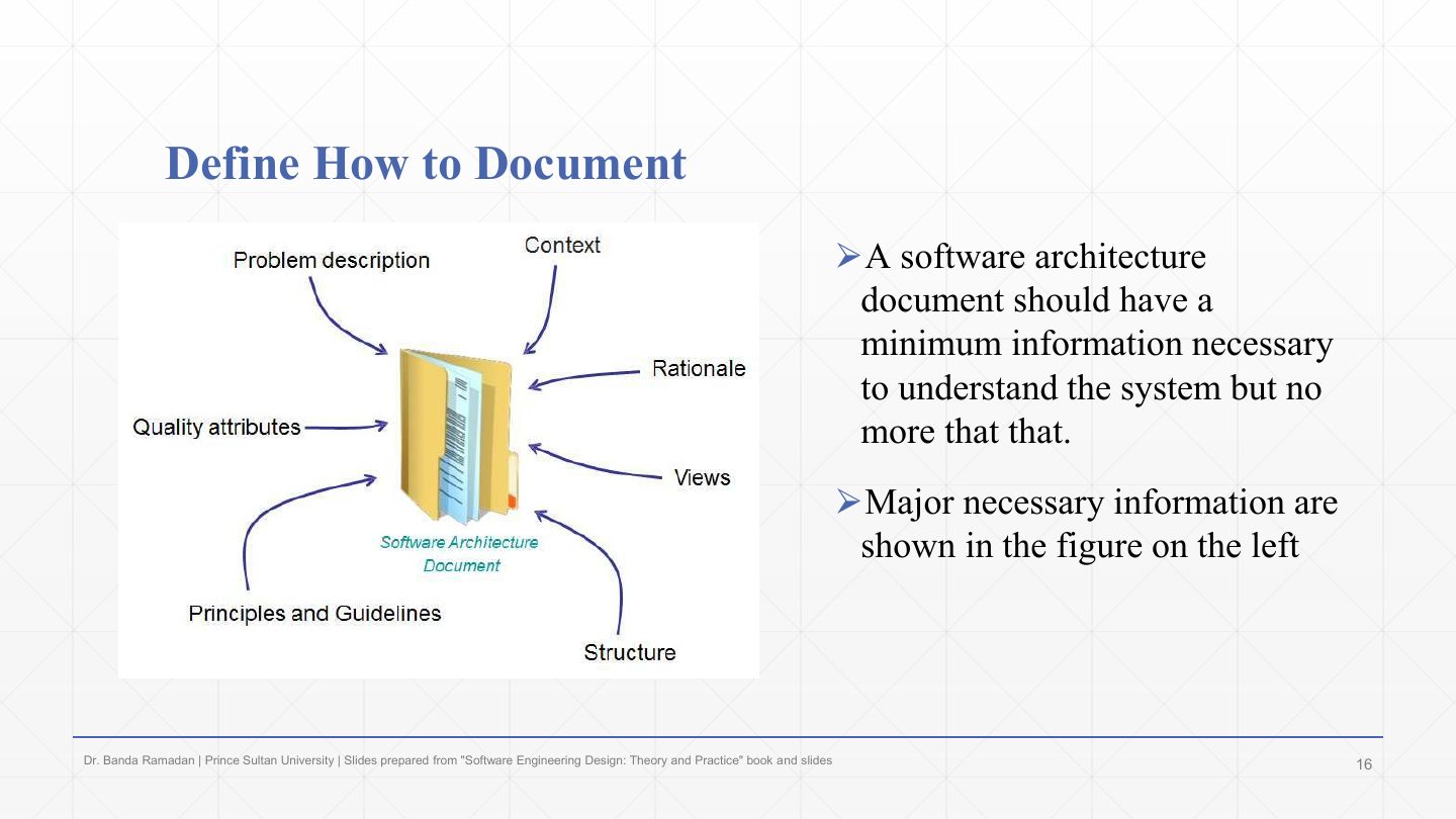 Slide 16: Define How to Document: the minimum necessary information