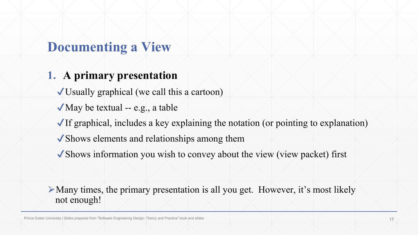 Slide 17: Documenting a View