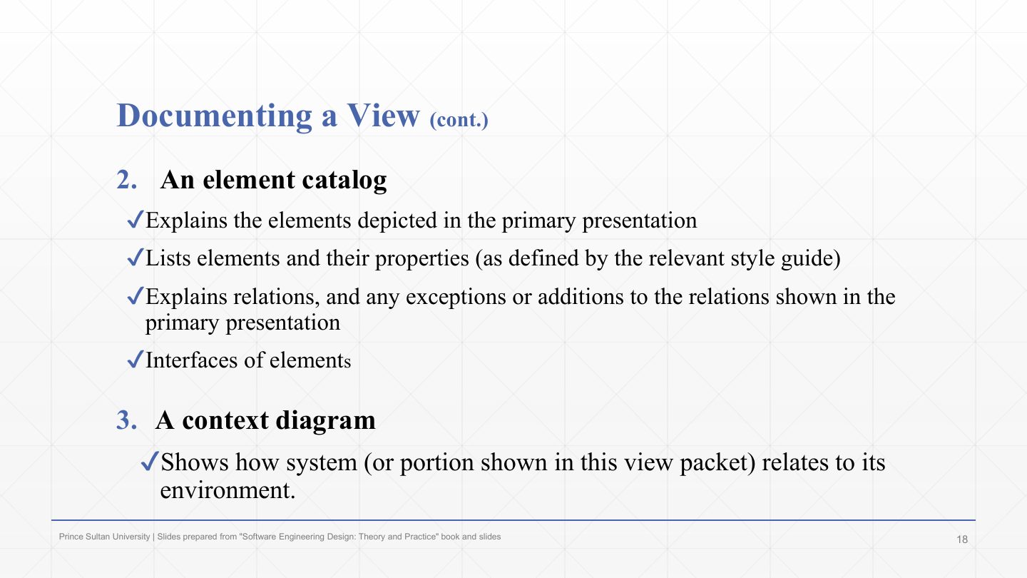 Slide 18: Documenting a View