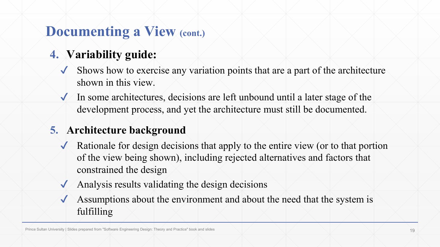 Slide 19: Documenting a View