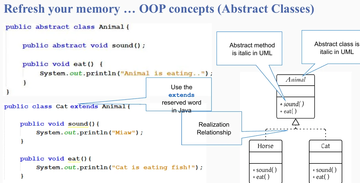 OOP refresher: abstract classes.