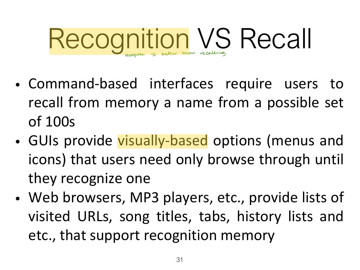 Slide 31: Recognition VS Recall