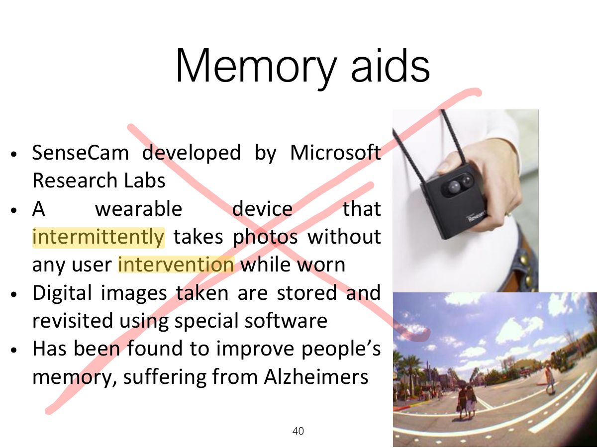 Slide 40: Memory aids
