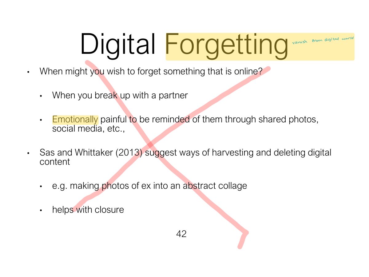 Slide 42: Digital Forgetting