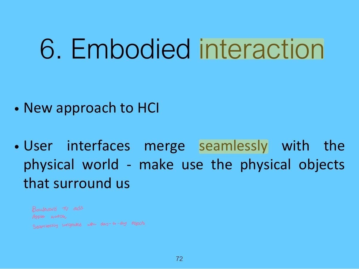 Slide 72: 6. Embodied interaction