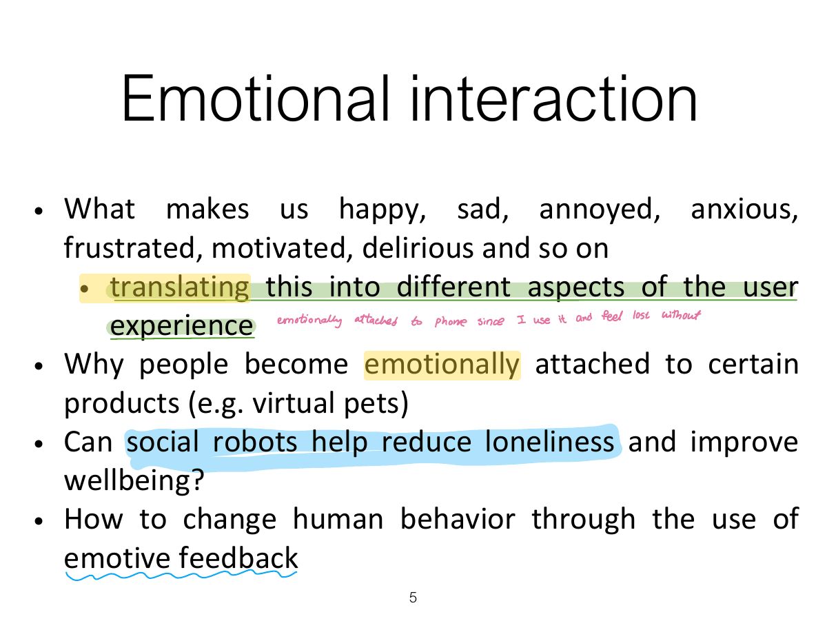 Slide 5: Emotional interaction