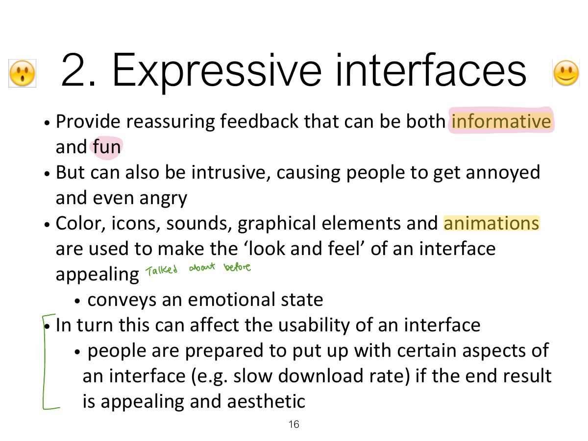 Slide 16: 2. Expressive interfaces