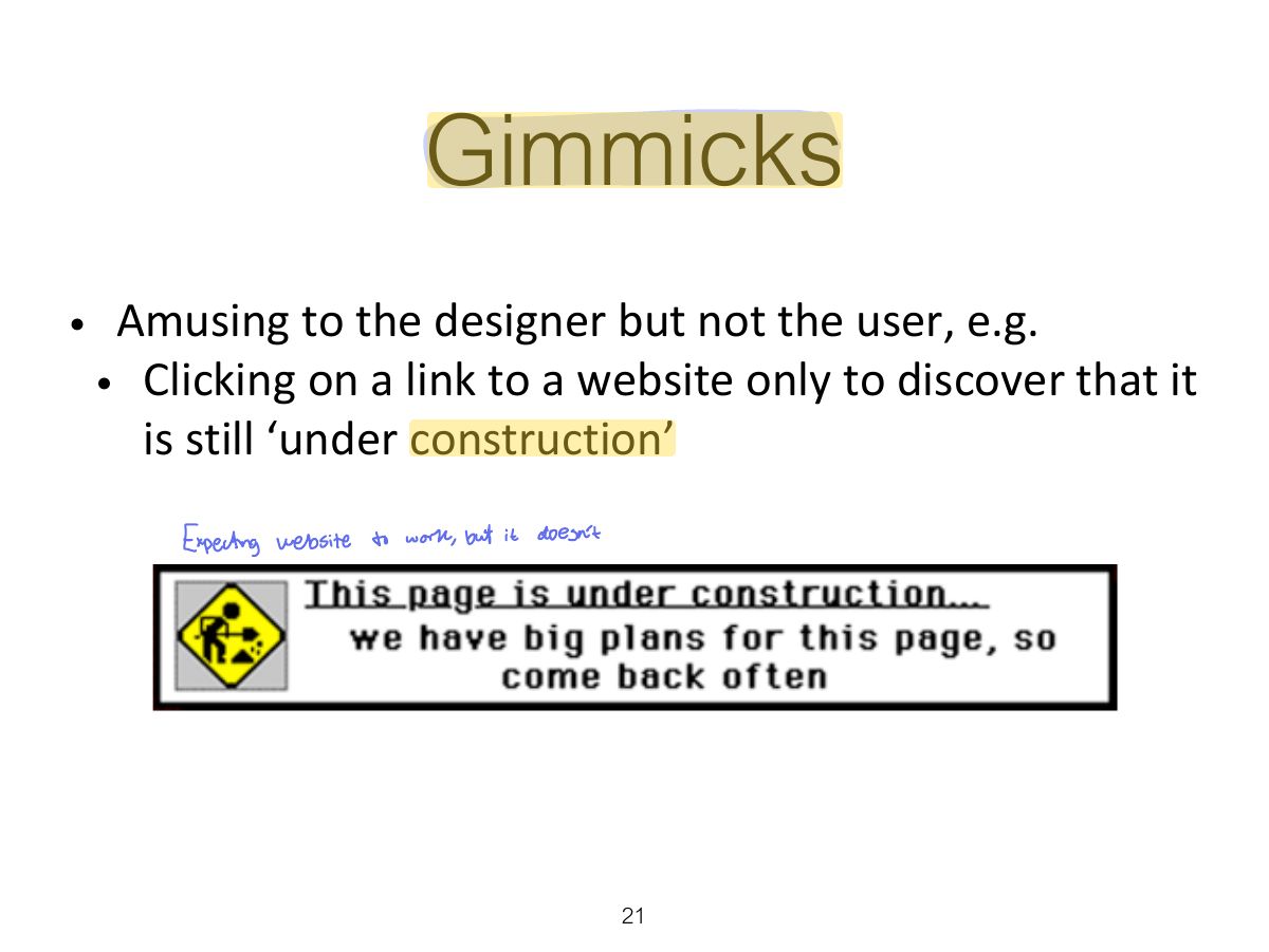 Slide 21: Gimmicks