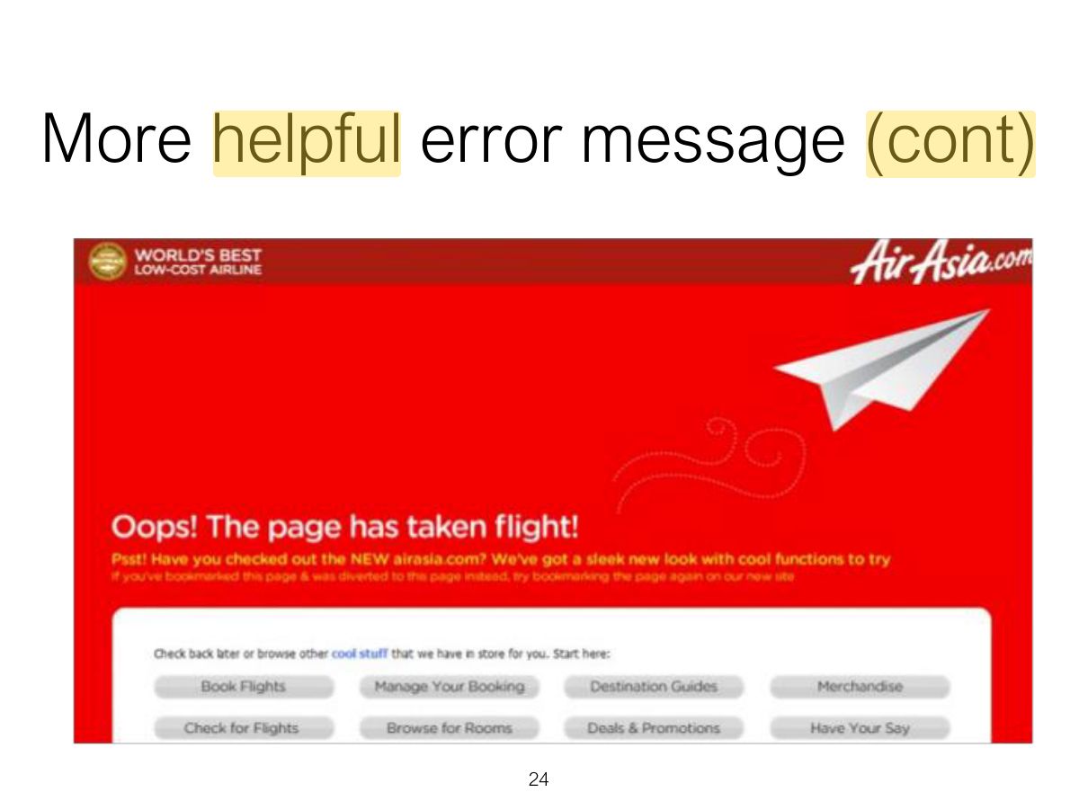 Slide 24: More helpful error message (cont)