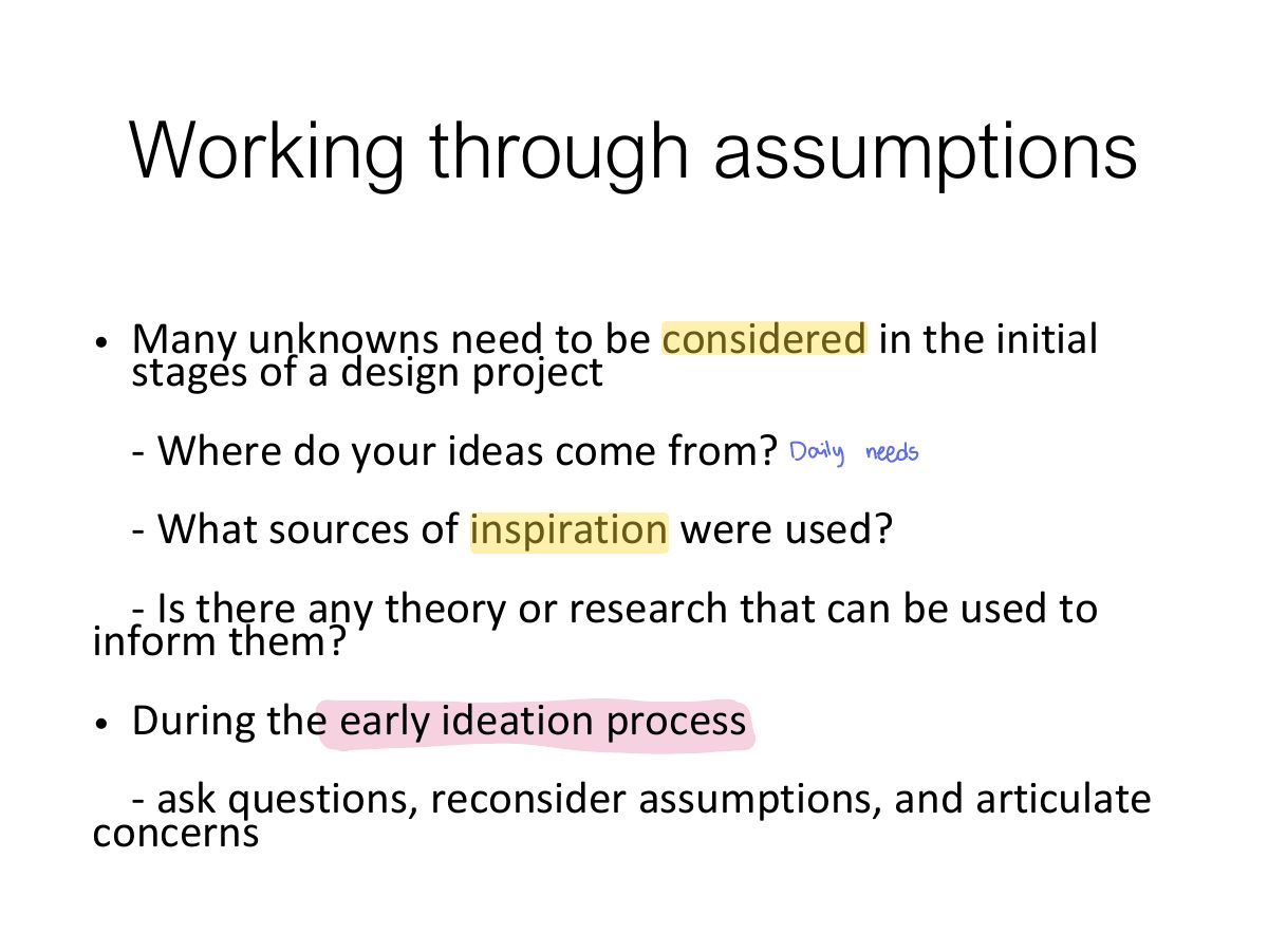 Slide 9: Working through assumptions