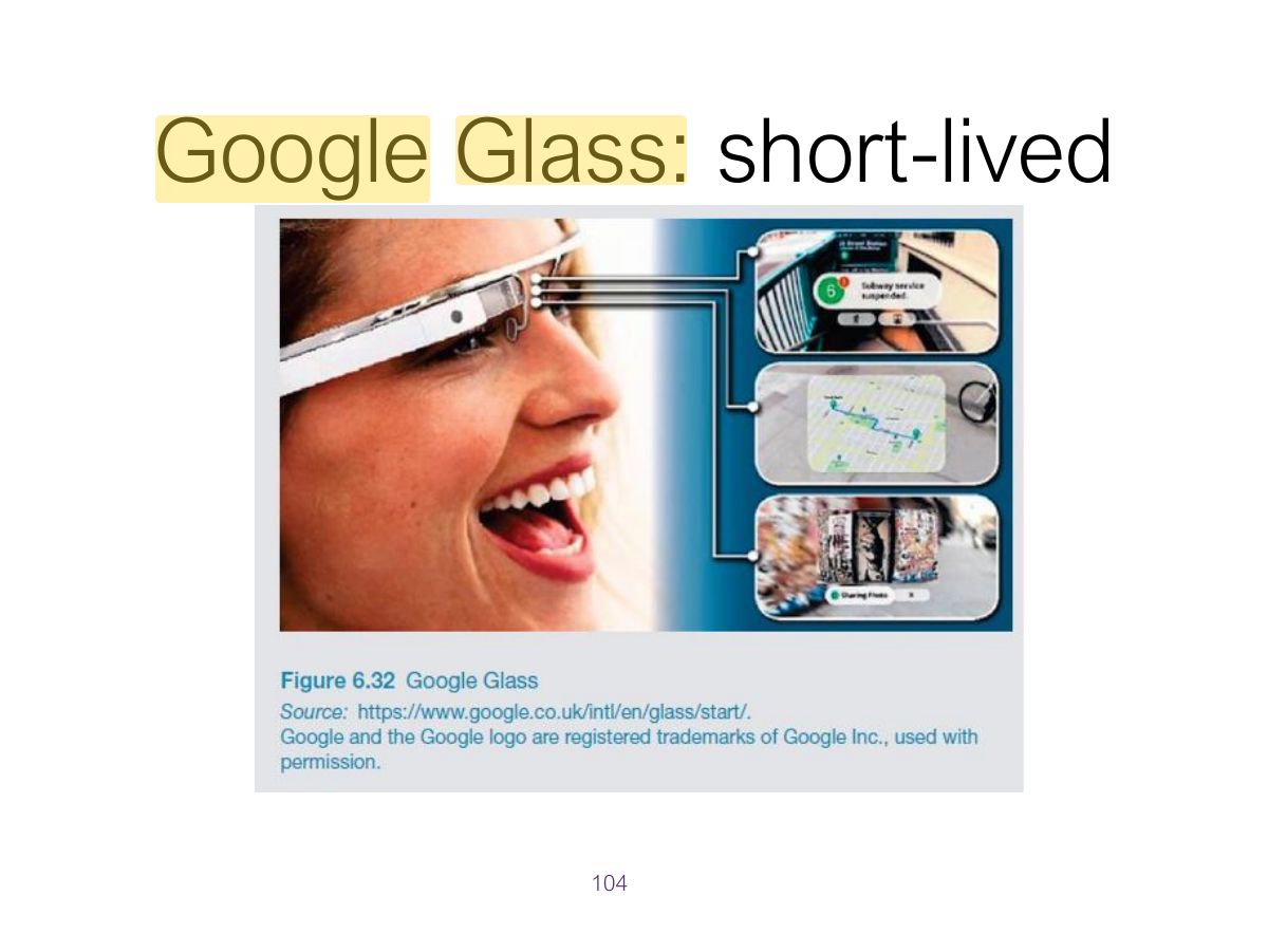 Slide 104: Google Glass: short-lived