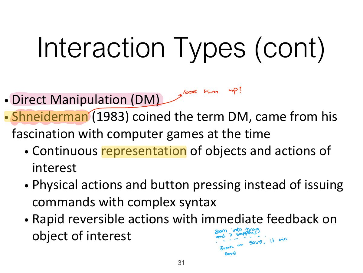 Slide 31: Interaction Types (cont)