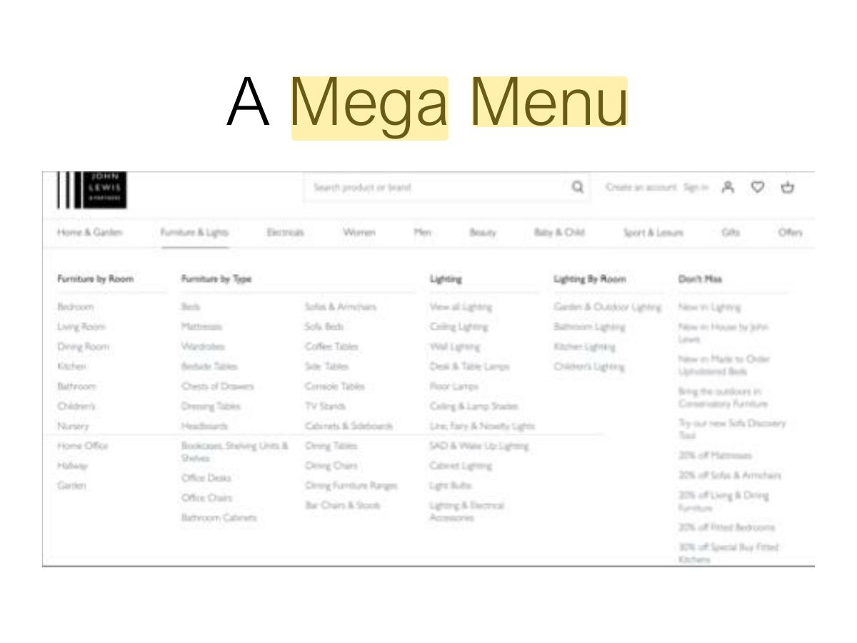 Slide 53: A Mega Menu