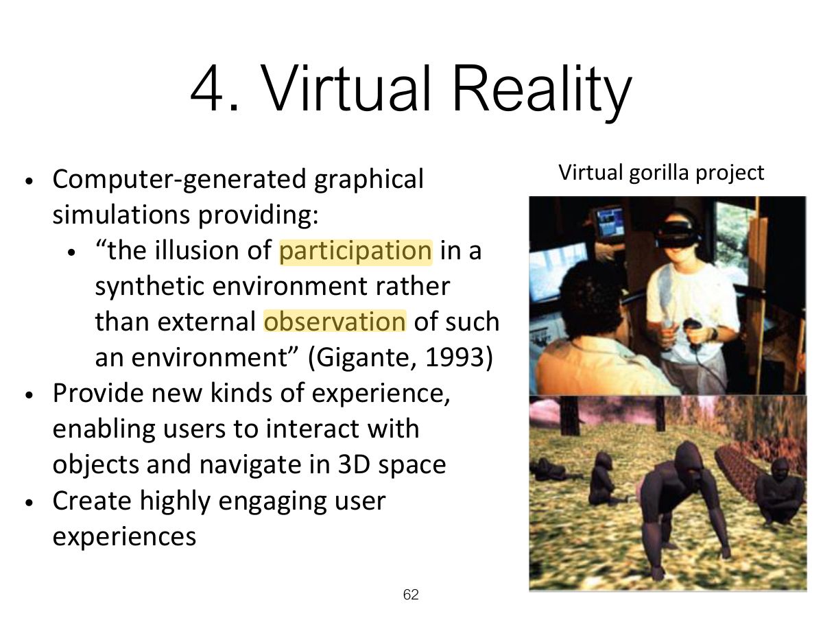 Slide 62: 4. Virtual Reality