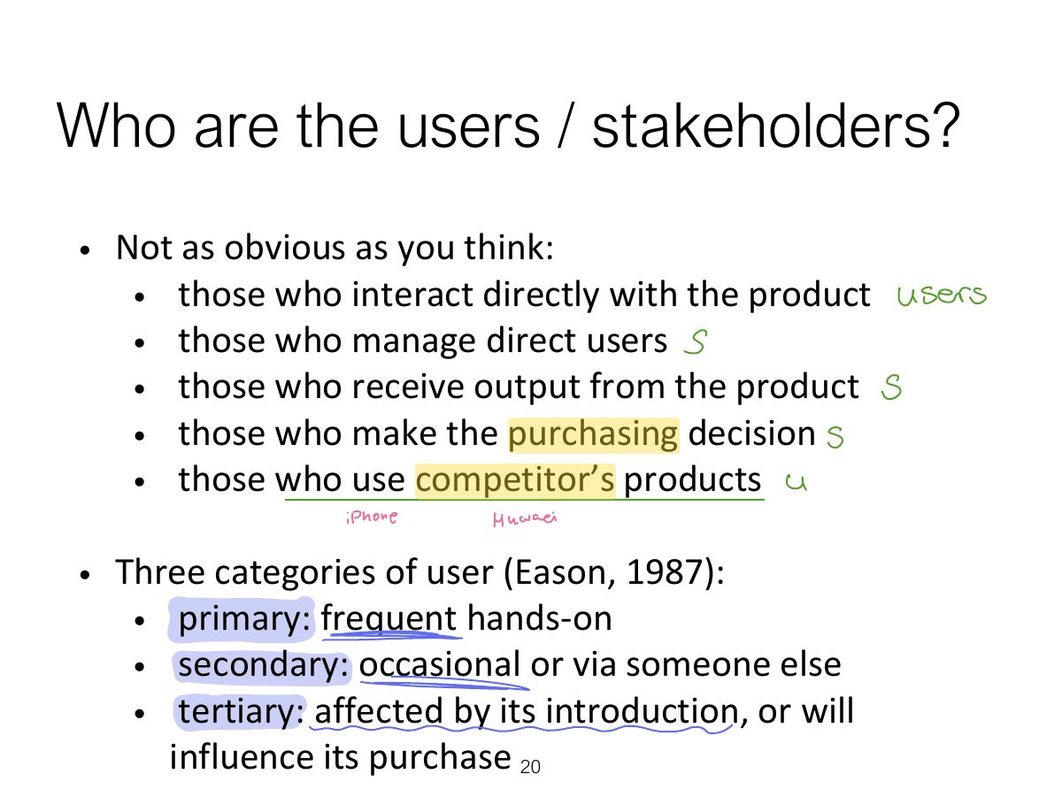 Slide 20: Who are the users / stakeholders?
