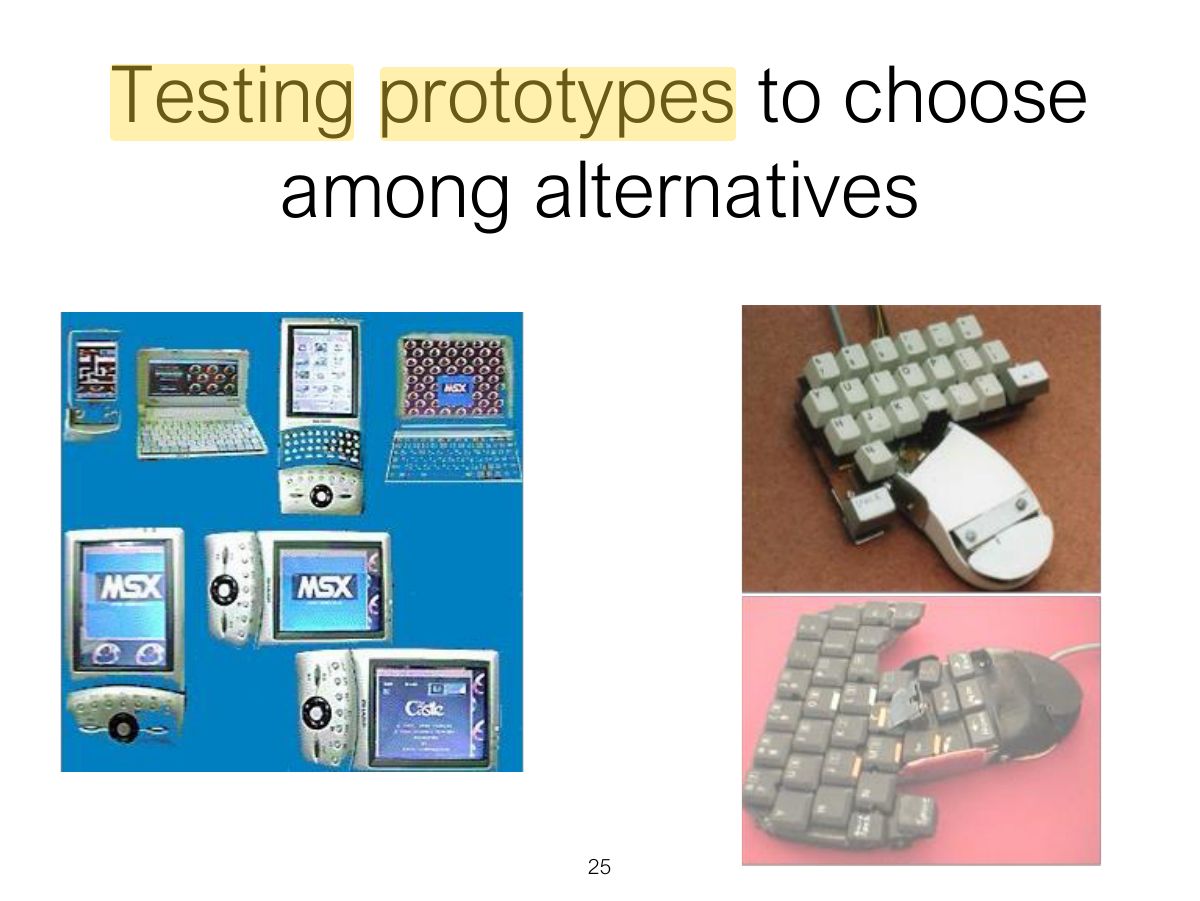 Slide 25: Testing prototypes to choose among alternatives
