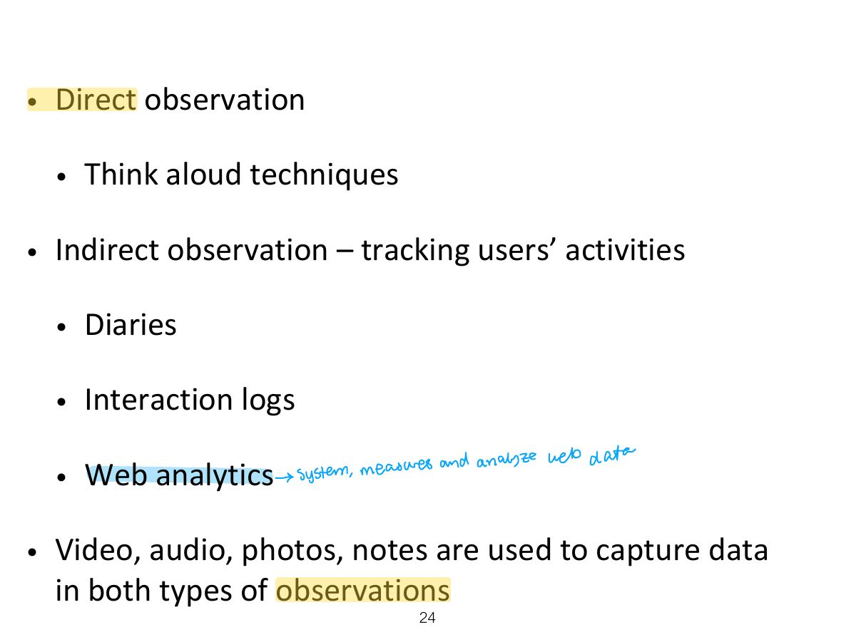 Slide 24: • Direct observation