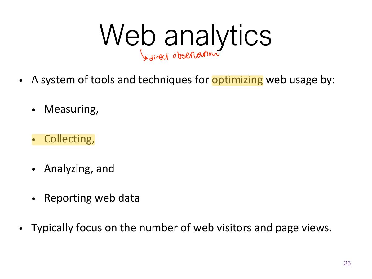 Slide 25: Web analytics