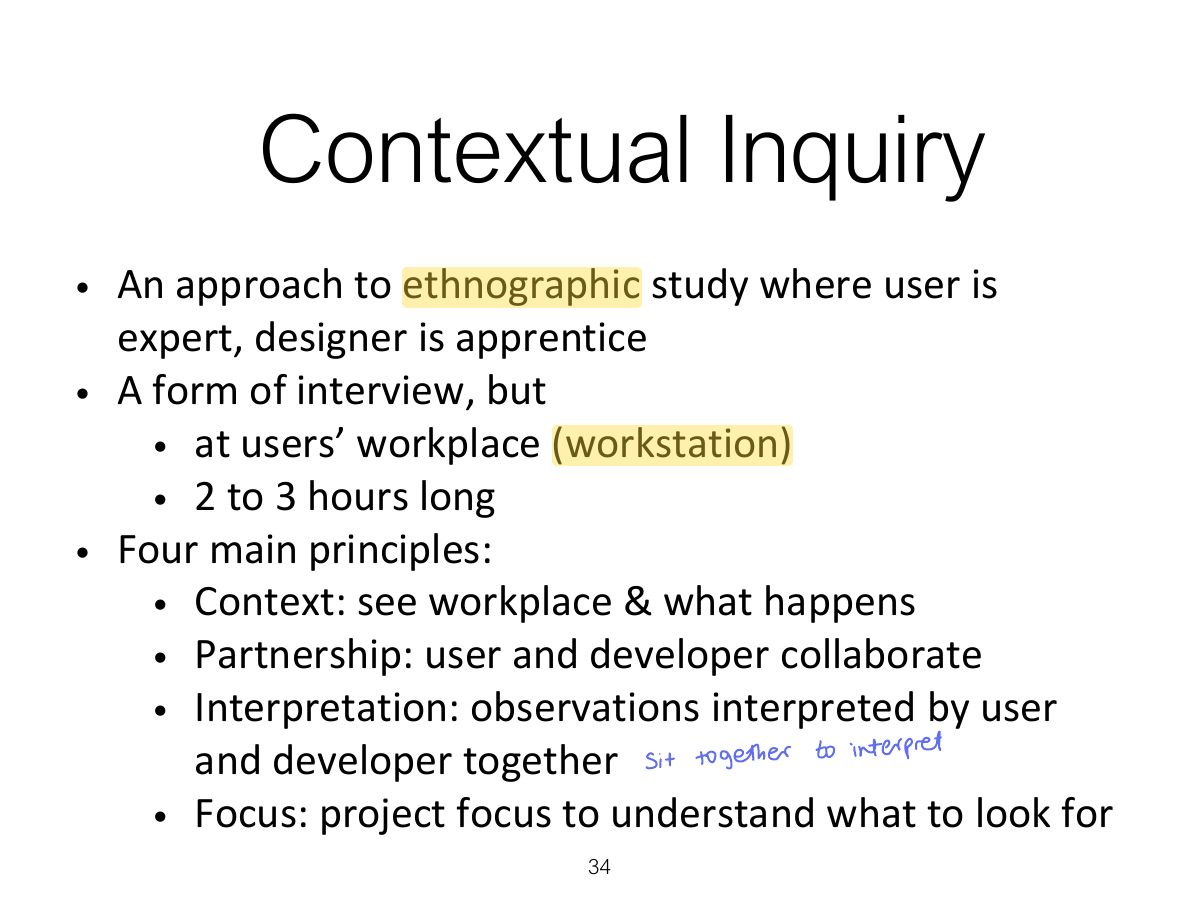 Slide 34: Contextual Inquiry