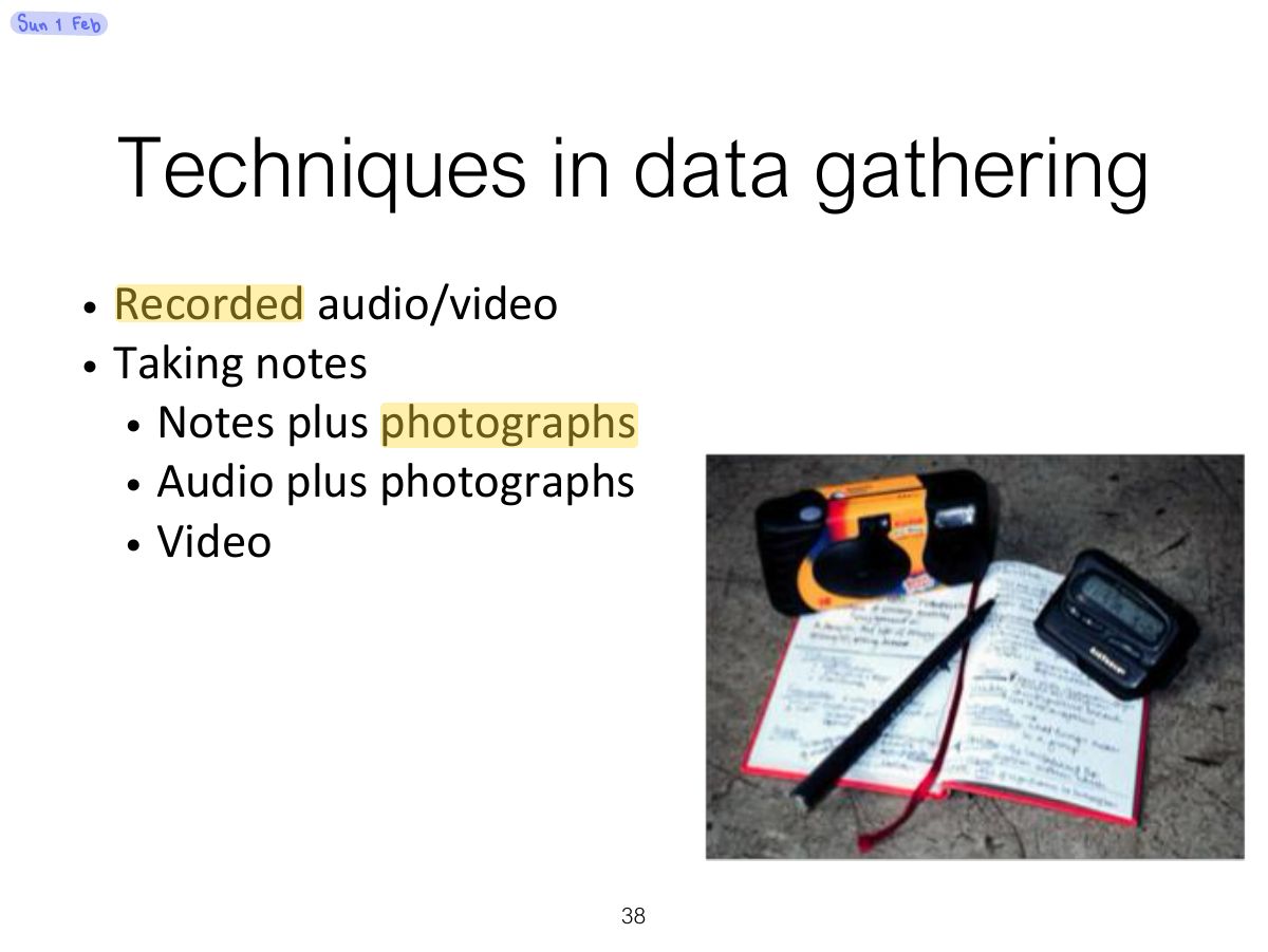 Slide 38: Techniques in data gathering