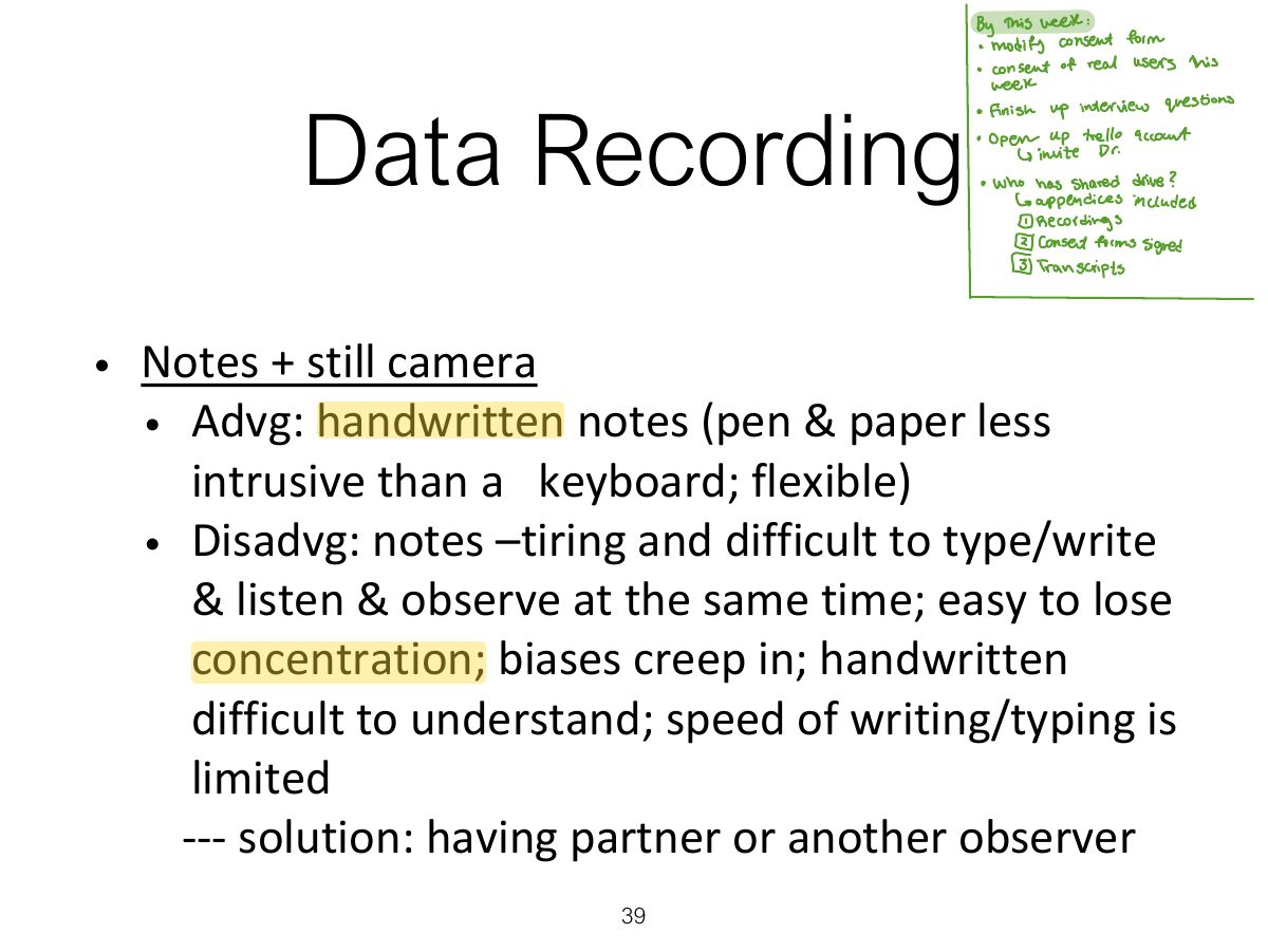 Slide 39: Data Recording