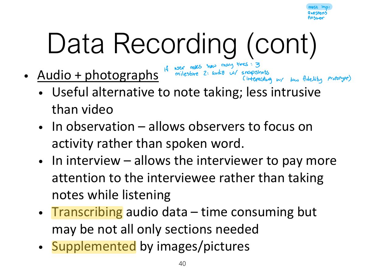 Slide 40: Data Recording (cont)