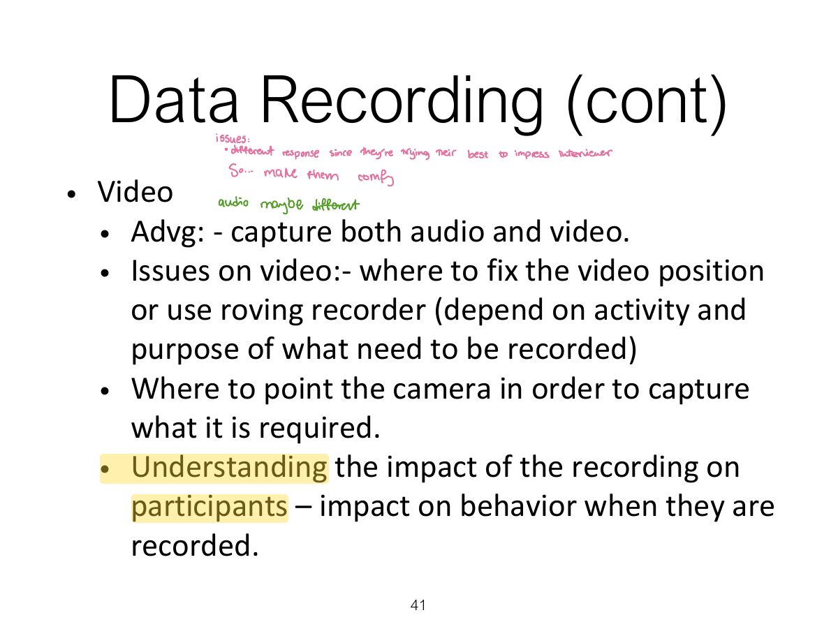 Slide 41: Data Recording (cont)