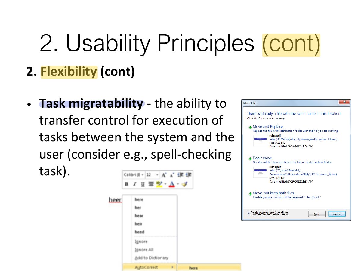 Slide 20: 2. Usability Principles (cont)