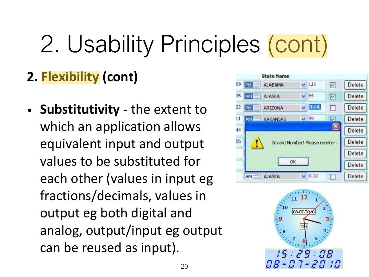 Slide 21: 2. Usability Principles (cont)