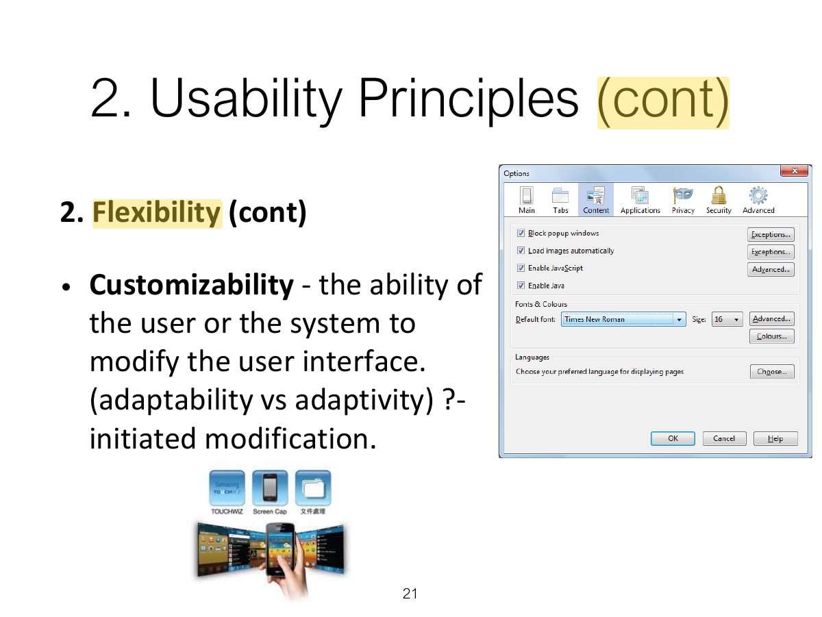 Slide 22: 2. Usability Principles (cont)