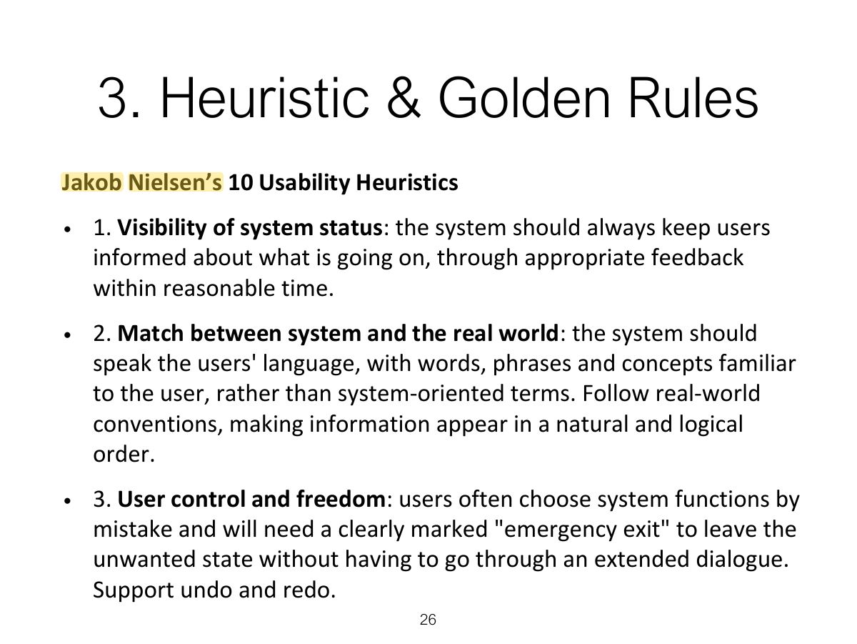 Slide 27: 3. Heuristic & Golden Rules