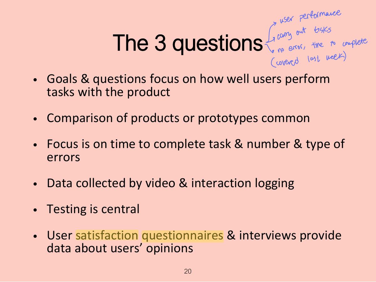 Slide 20: The 3 questions