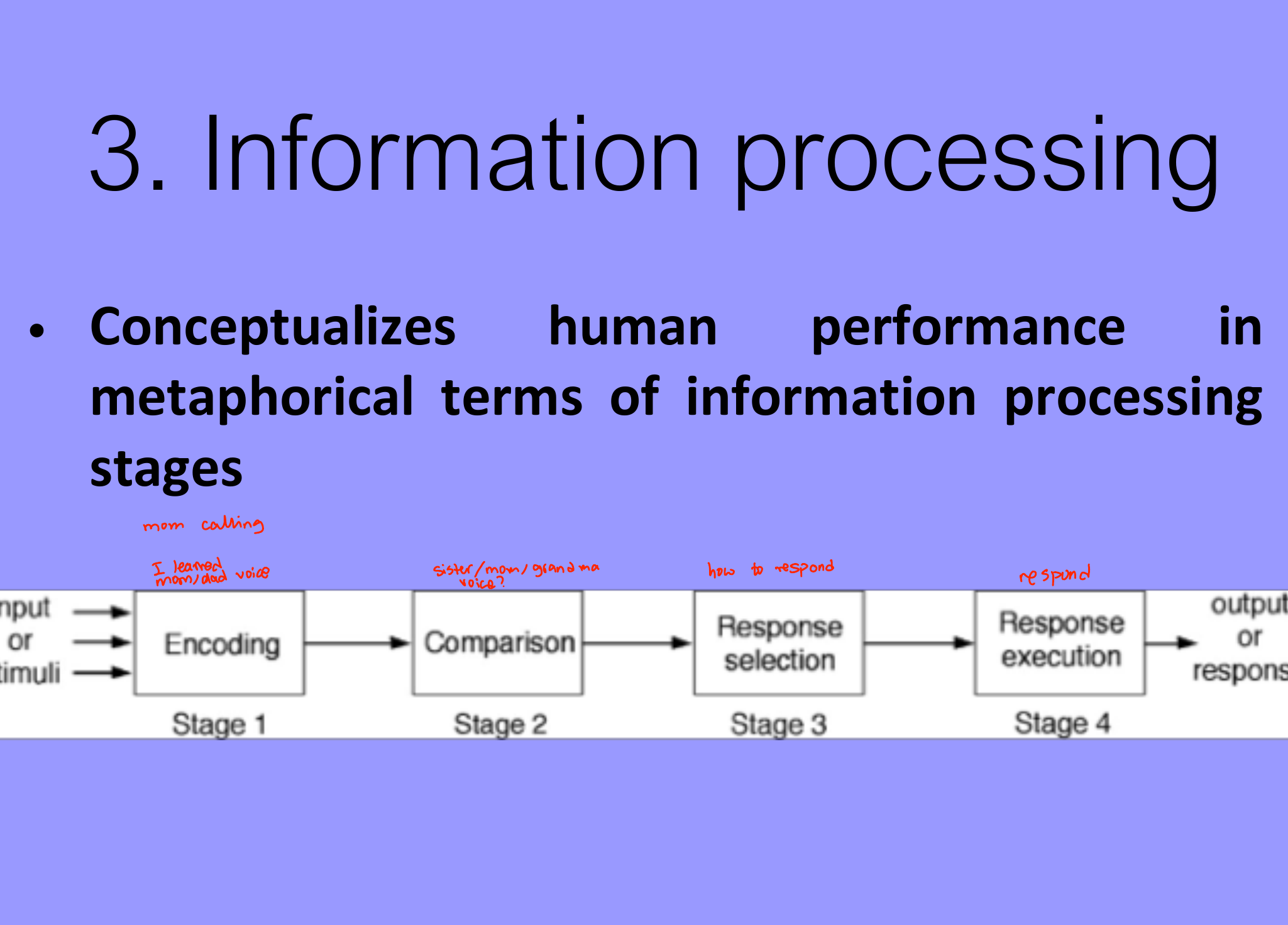 Information processing: the stages of human performance.