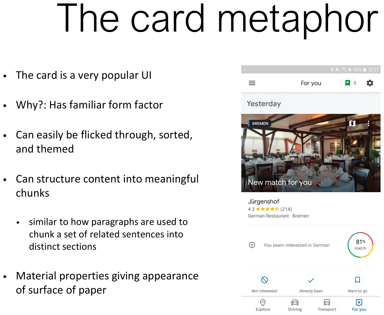 The card metaphor.