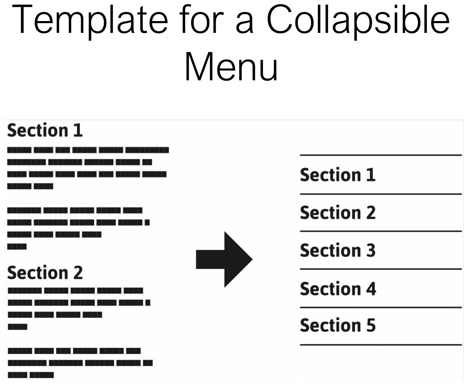 A template for a collapsible menu.