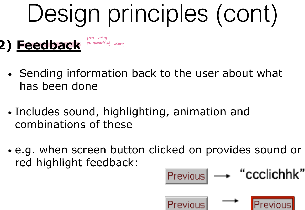 Feedback: a highlighted button tells the user the click registered.