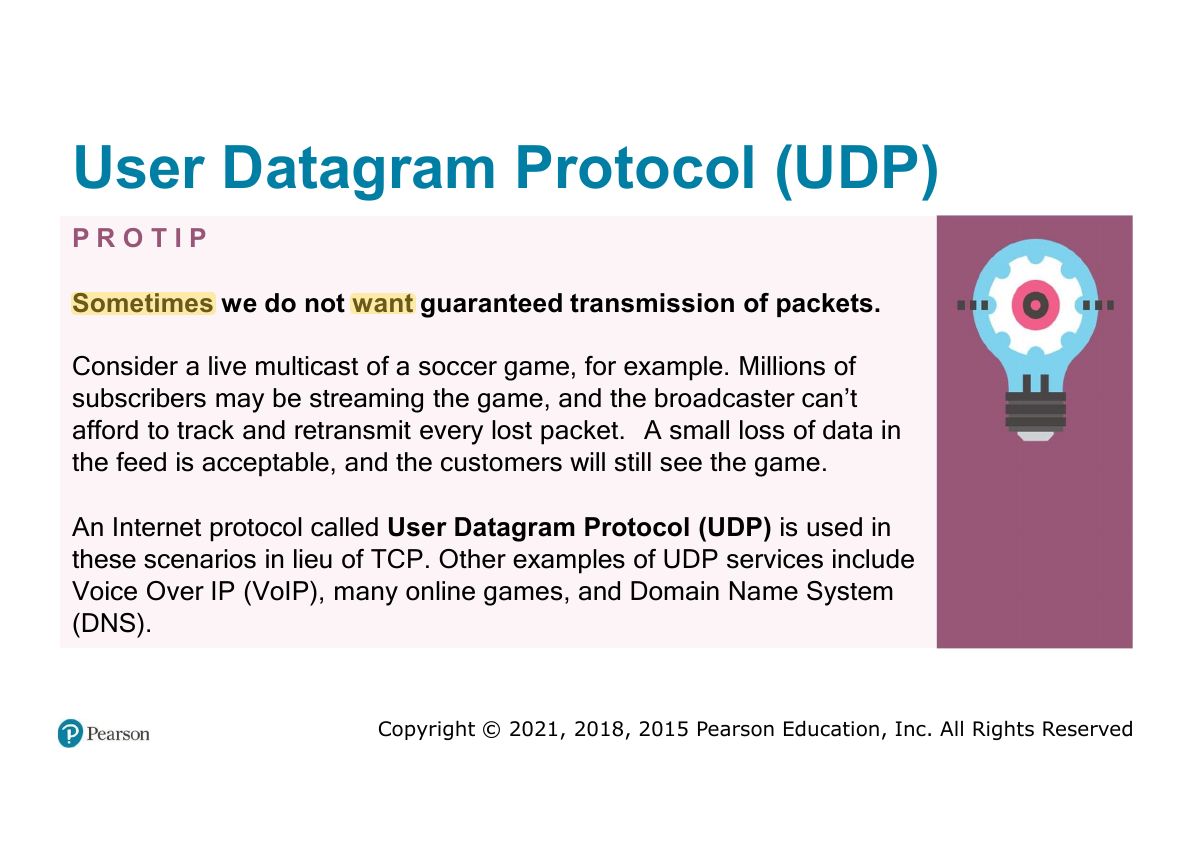 Slide 32: User Datagram Protocol (UDP)