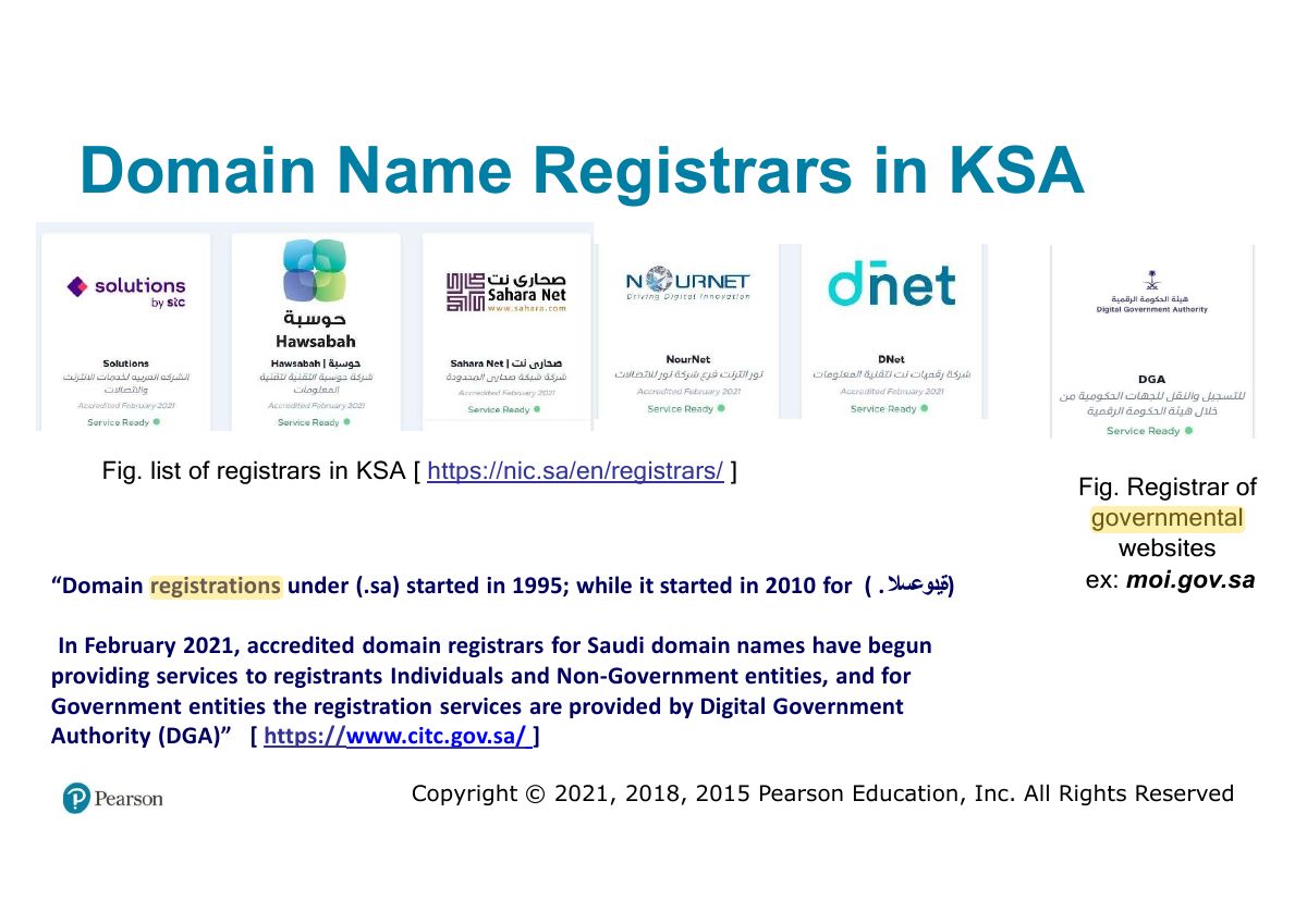 Slide 41: Domain Name Registrars in KSA