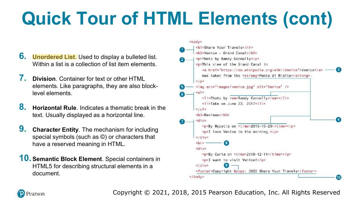 Slide 17: Quick Tour of HTML Elements (cont)
