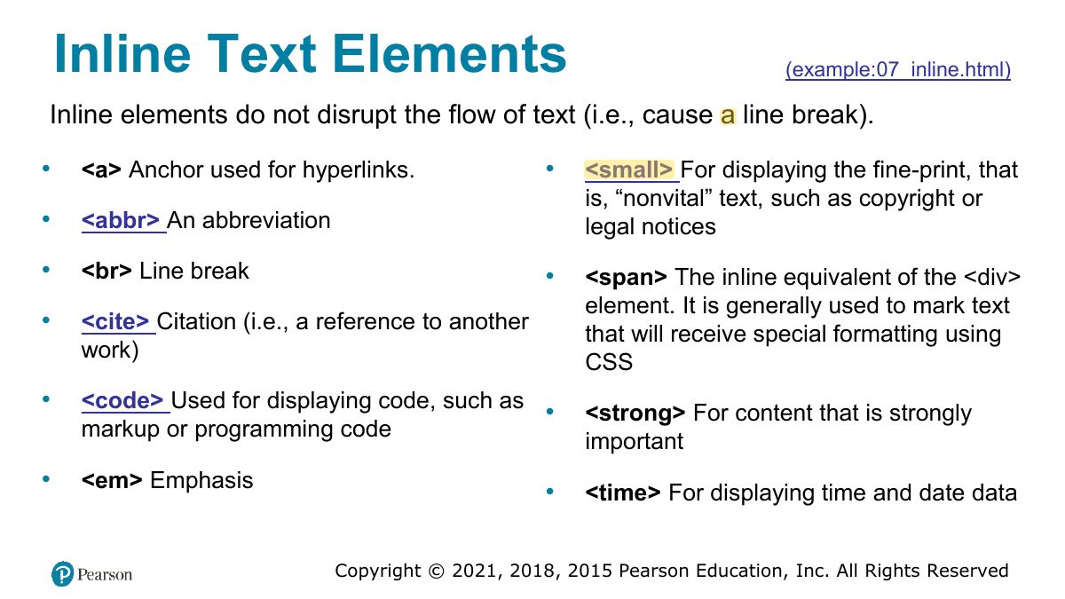 Slide 26: Inline Text Elements