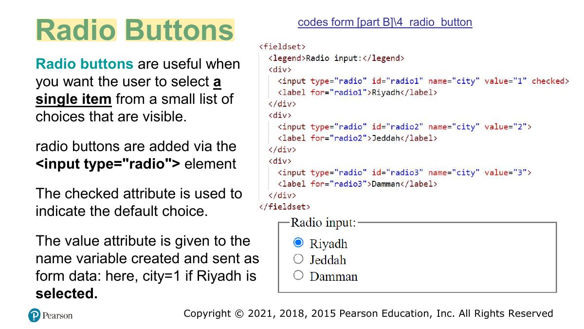 Slide 53: Radio Buttons