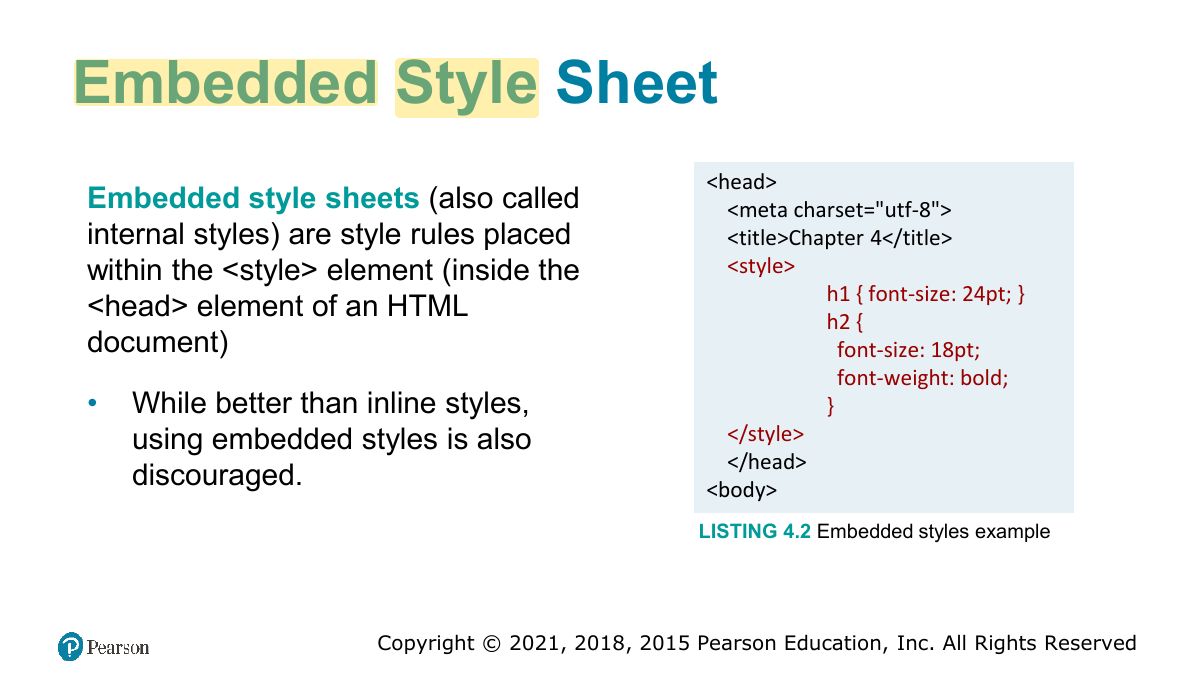Slide 10: Embedded Style Sheet