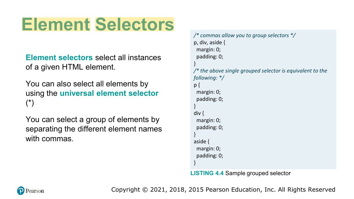 Slide 13: Element Selectors
