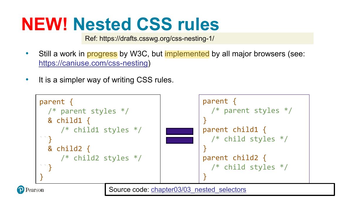 Slide 27: NEW! Nested CSS rules